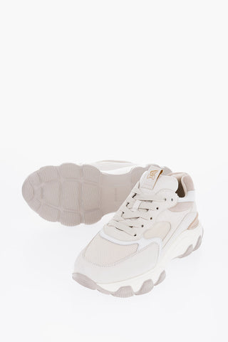 Two-Tone Suede and Mesh Low-Top Sneakers