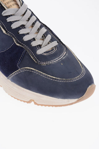 Nylon RUNNING SOLE Low-Top Sneakers with Suede Detail