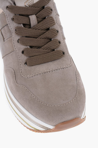 Suede Low-Top Sneakers with Golden-Effect Details