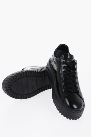 Patent Leather Low-Top Sneakers with Sole 5cm