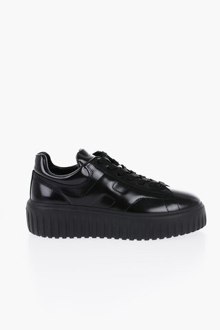 Patent Leather Low-Top Sneakers with Sole 5cm