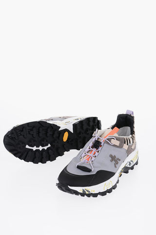 Sneakers in Suede e Tessuto con Dettaglio in Cavallino