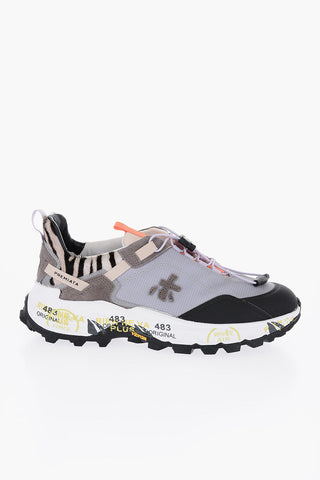Sneakers in Suede e Tessuto con Dettaglio in Cavallino