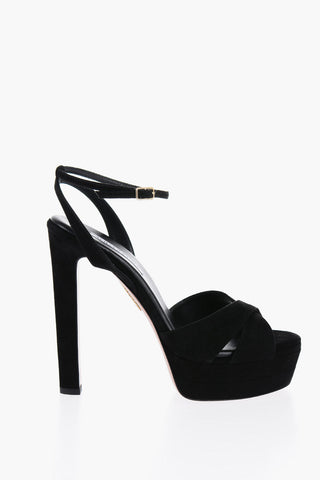 Suede DIVINE Ankle Strap Sandals with Heel 15cm