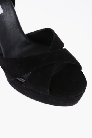 Suede DIVINE Ankle Strap Sandals with Heel 15cm