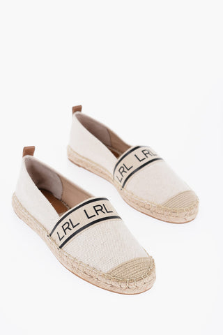 Canvas CAYLEE Espadrillas with Leathr Detail and Raffia sole