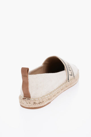 Canvas CAYLEE Espadrillas with Leathr Detail and Raffia sole