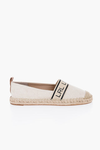 Canvas CAYLEE Espadrillas with Leathr Detail and Raffia sole