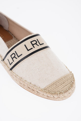 Canvas CAYLEE Espadrillas with Leathr Detail and Raffia sole