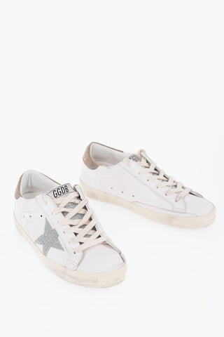 Leather SUPER -STAR Low-Top Sneakers with Glitter Detail