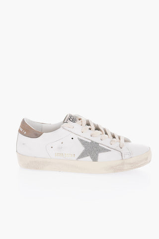 Leather SUPER -STAR Low-Top Sneakers with Glitter Detail