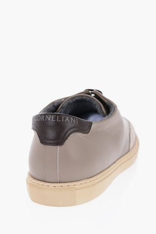 ID Sneakers In Pelle con Dettaglio in Suede