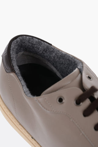 ID Sneakers In Pelle con Dettaglio in Suede
