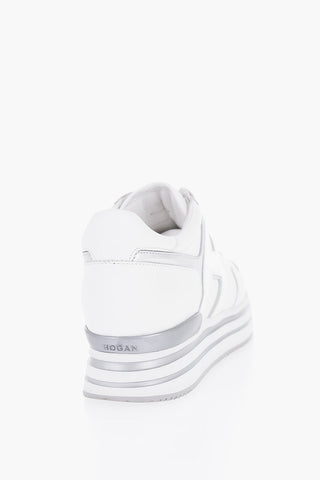 Solid Colo Sneakers with Metallic Leather Detail