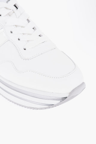 Solid Colo Sneakers with Metallic Leather Detail