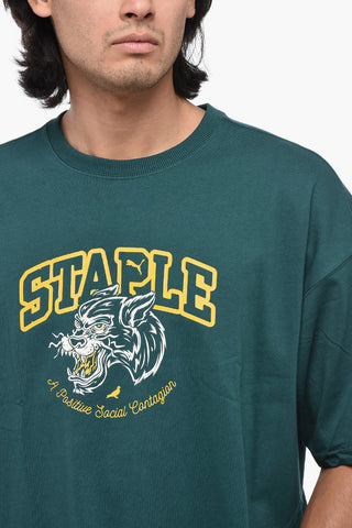 STAPLES Crew-Neck T-shirt with Rib Edge