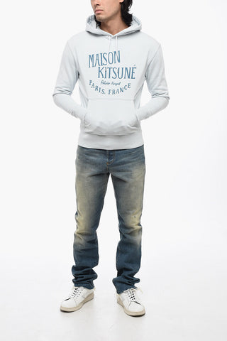 Felpa Hoodie in Cotone con Stampa Frontale
