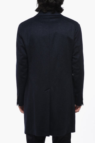 Virgin Wool and Cashmere Coat with Patch Pockets