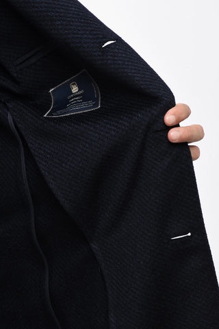 Virgin Wool and Cashmere Coat with Patch Pockets