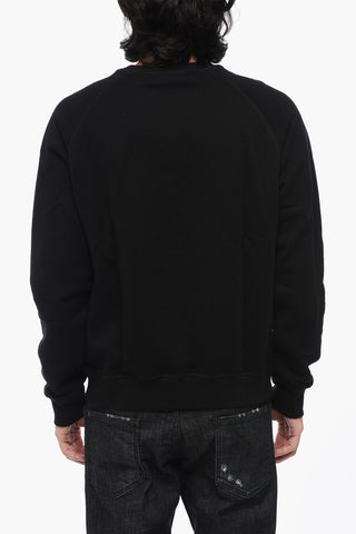 Felpa Girocollo COOL FIT in Cotone Felpato con Logo a Contrasto