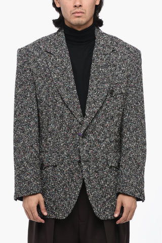 Blazer a Due Tasche in Misto Lana