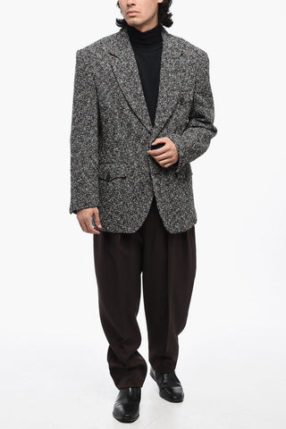 Blazer a Due Tasche in Misto Lana