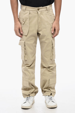 Cotton Cargo Pants with Golden Button