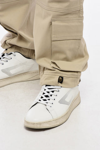 Cotton Cargo Pants with Golden Button