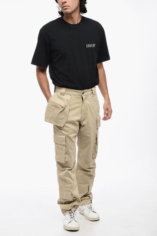 Cotton Cargo Pants with Golden Button