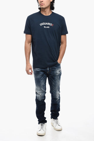 Cotton Crew-neck T-shirt with Logo
