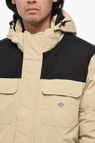 Two-Tone Utility Jacket with Removable Hood