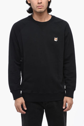Cotton Crew-neck Sweatshirt with Embroidery