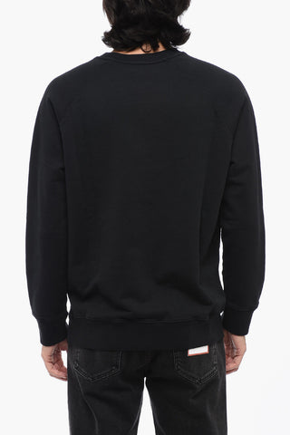 Cotton Crew-neck Sweatshirt with Embroidery
