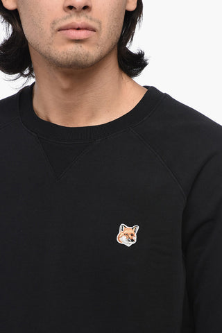Cotton Crew-neck Sweatshirt with Embroidery