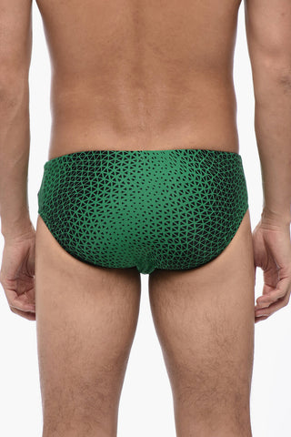 Zweifarbiger Badeslip mit besticktem Logo