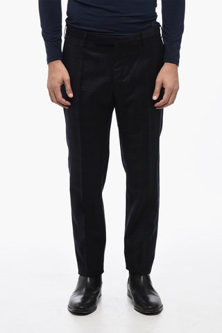 Checked Virgin Wool Slim Fit Pants