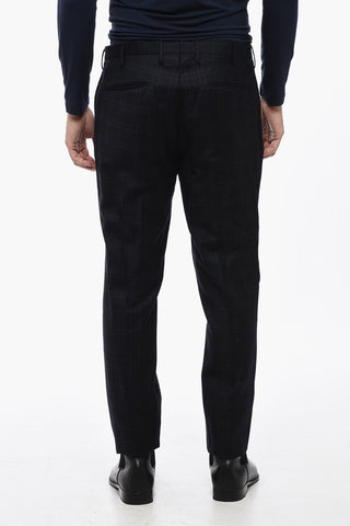 Checked Virgin Wool Slim Fit Pants