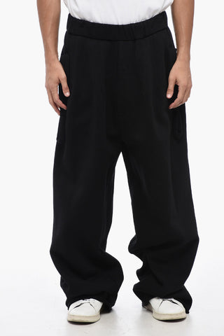 Wide-Leg Joggers with Raw-Cut Hem
