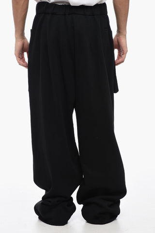 Wide-Leg Joggers with Raw-Cut Hem