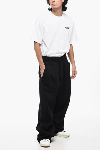 Wide-Leg Joggers with Raw-Cut Hem