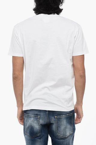 T-Shirt Girocollo con Logo in Rilievo