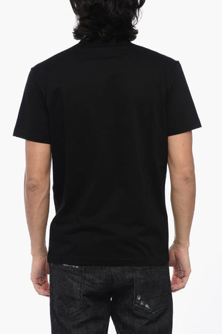 Solid Color COOL FIT Crew-neck T-Shirt with Printed Logo