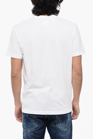 Cotton Crew-neck T-Shirt with Maxi Print