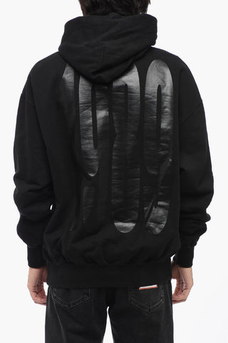 Felpa Hoodie in Cotone con Maxi Stampa Frontale