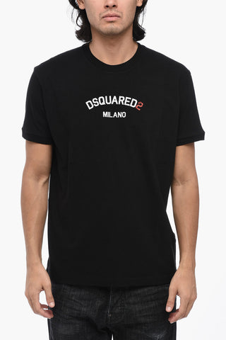T-Shirt Girocollo DAN FIT in Tinta Unita con Logo Stampato