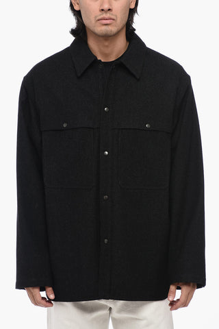 Overshirt in Lana e Cotone con Doppio Taschino