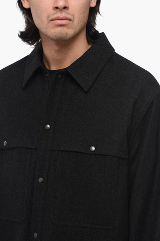 Overshirt in Lana e Cotone con Doppio Taschino