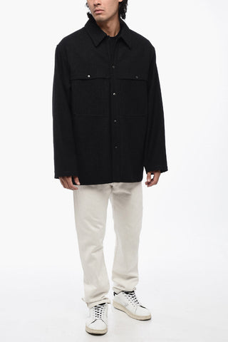 Overshirt in Lana e Cotone con Doppio Taschino