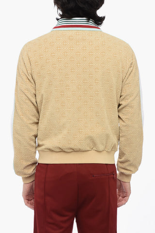 Velvet Sweatshirt with Contrast Side Bands