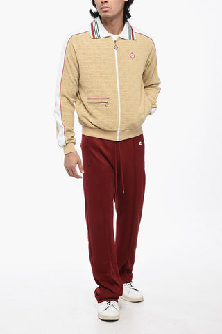 Velvet Sweatshirt with Contrast Side Bands